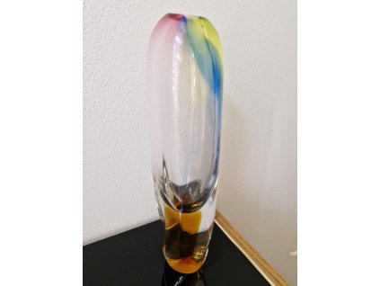 Duhová váza z hutního skla - Josef Rozínek
