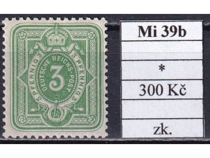 Deutsches Reich Mi 39 b po nálepce zkoušené