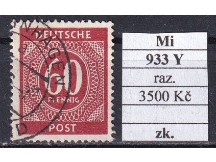 Kontrollrat Mi 933 Y razítkované zkoušené