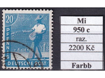 Kontrollrat Mi 950 c razítkované Farbbestimmung