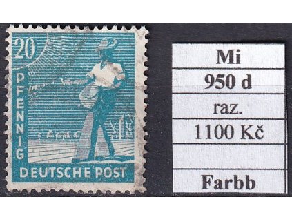 Kontrollrat Mi 950 d razítkované Farbbestimmung