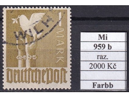 Kontrollrat Mi 959 b razítkované Farbbestimmung