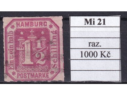 Hamburg Mi 21 razítkované