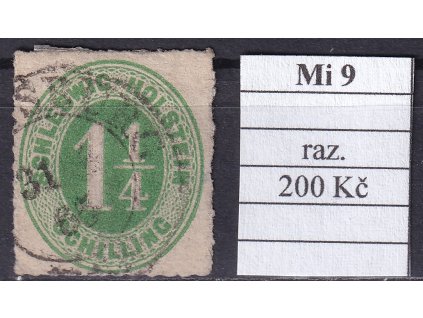 Schleswig-Holstein Mi 9 razítkované