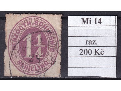 Schleswig-Holstein Mi 14 razítkované