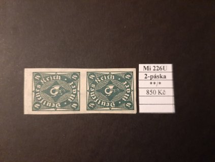 Deutsches Reich Mi 226 U dvoupáska svěží / po nálepce
