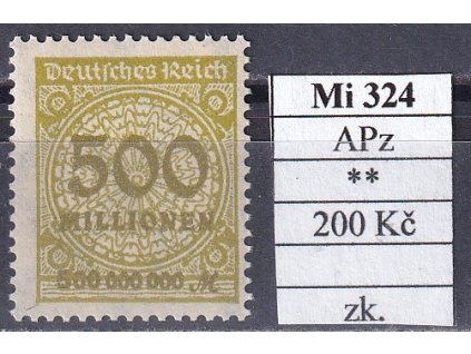 Deutsches Reich Mi 324 APz svěží zkoušené