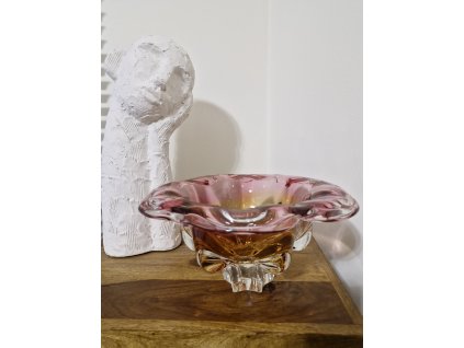 Luxusní mísa z hutního skla - J. Hospodka