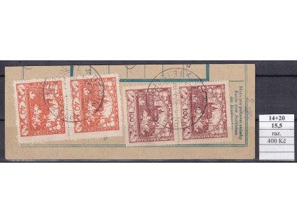 ČSR I 14+20 soukromé zoubkování razítkované
