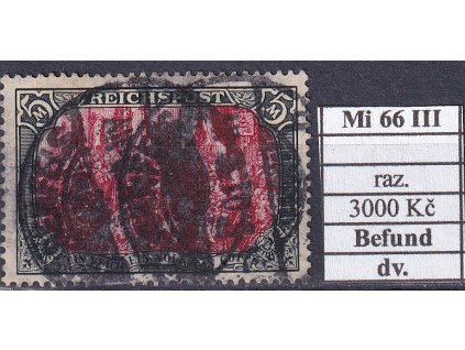 Deutsches Reich Mi 66 III razítkované Befund dv.