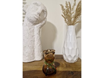 Krásná vázička z hutního skla s nálepem - René Roubíček