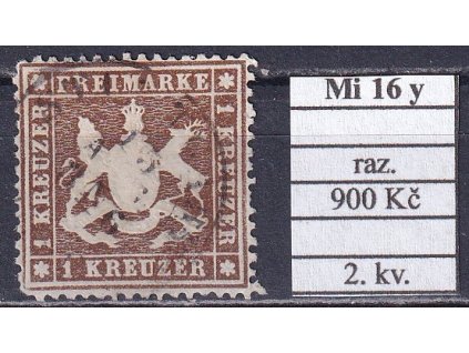Wurttemberg  Mi 16 y razítkované 2 kv.
