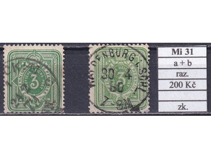 Deutsches Reich Mi 31 a + b razítkované zkoušené