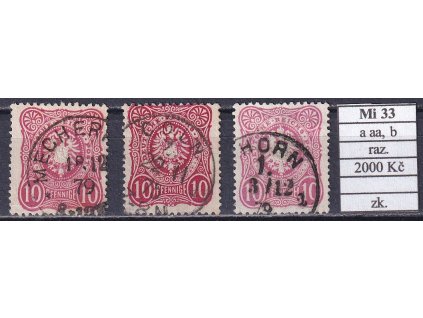 Deutsches Reich Mi 33 a, aa, b razítkované zkoušené
