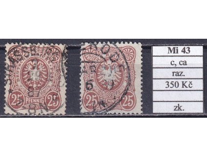 Deutsches Reich Mi 43 c, ca razítkované zkoušené
