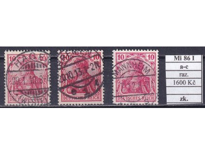 Deutsches Reich Mi 86 I a-c razítkované zkoušené