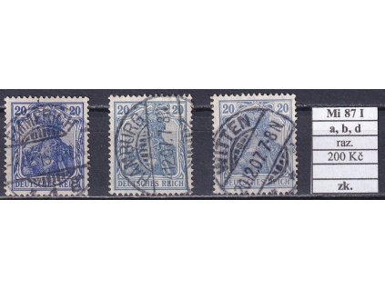 Deutsches Reich Mi 87 I a, b, d razítkované zkoušené