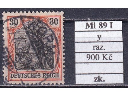 Deutsches Reich Mi 89 I y razítkované zkoušené