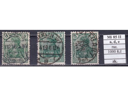 Deutsches Reich Mi 85 II a, d, e razítkované zkoušené