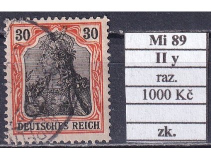 Deutsches Reich Mi 89 II y razítkované zkoušené