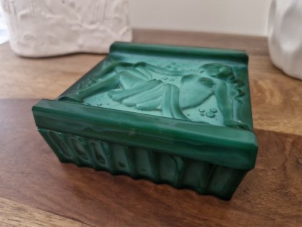 Šperkovnička z malachitového skla - Curt Schlevogt