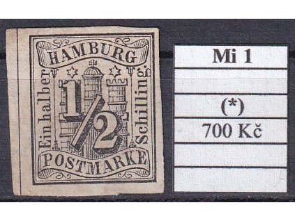 Hamburg Mi 1 bez lepu
