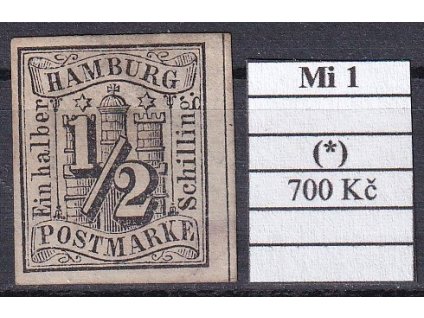 Hamburg Mi 1 bez lepu