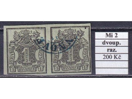 Hannover Mi 2 dvoupáska razítkované