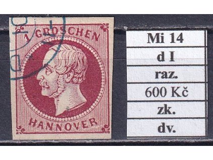 Hannover Mi 14 d I razítkované zkoušené dv.