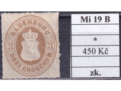 Oldenburg Mi 19 B po nálepce