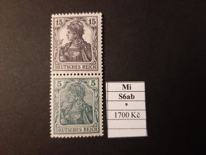 Deutsches Reich Mi S 6 ab po nálepce