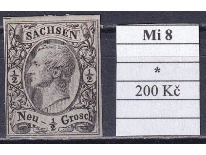 Sachsen Mi 8 po nálepce