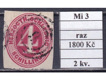Schleswig-Holstein Mi 3 razítkované 2. kv.