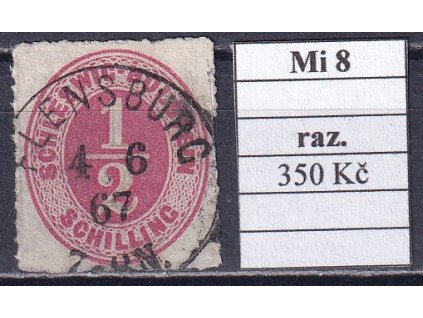 Schleswig-Holstein Mi 8 razítkované