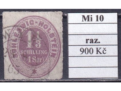 Schleswig-Holstein Mi 10 razítkované