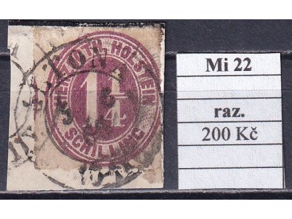 Schleswig-Holstein Mi 22 razítkované