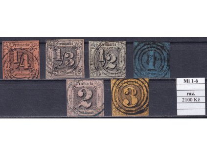 Thurn und Taxis Mi 1-6 razítkované