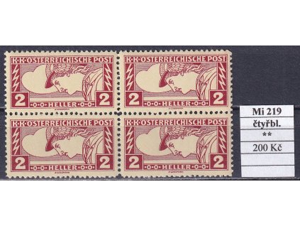 Rakousko Mi 219 čtyřblok svěží