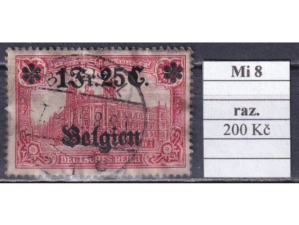 Landespost in Belgien Mi 8 razítkované