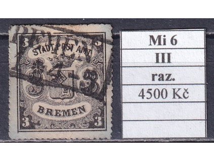 Bremen Mi 6 III razítkované