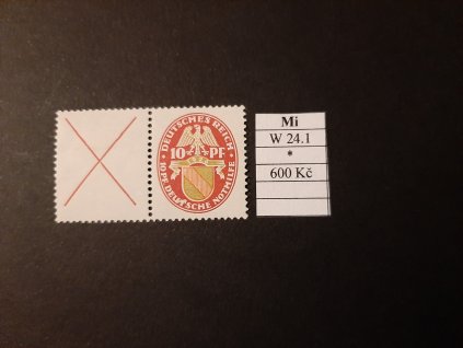Deutsches Reich Mi W 24.1 po nálepce