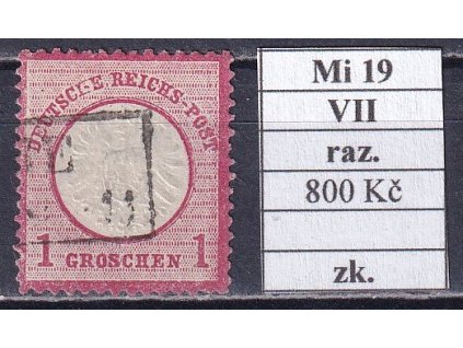 Deutsches Reich Mi 19 VII razítkované zkoušené