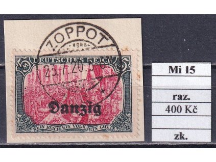 Danzig Mi 15 razítkované zkoušené