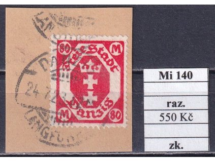 Danzig Mi 140 razítkované zkoušené