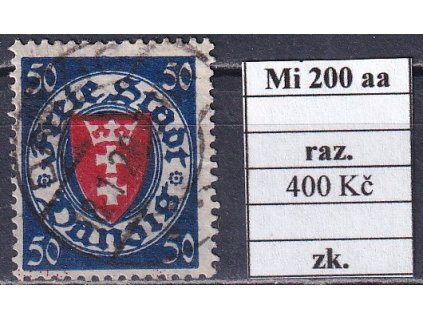 Danzig Mi 200 aa razítkované zkoušené