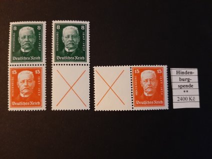 Deutsches Reich Hindenburgspende kompletní svěží