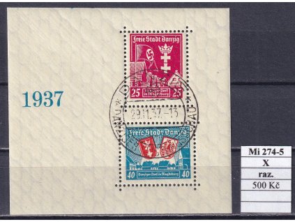 Danzig Mi 274-5 X razítkované