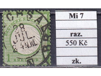 Deutsches Reich Mi 7 razítkované zkoušené