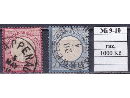 Deutsches Reich Mi 9-10 razítkované