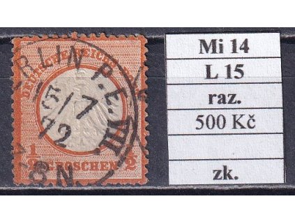Deutsches Reich Mi 14 L 15 razítkované zkoušené